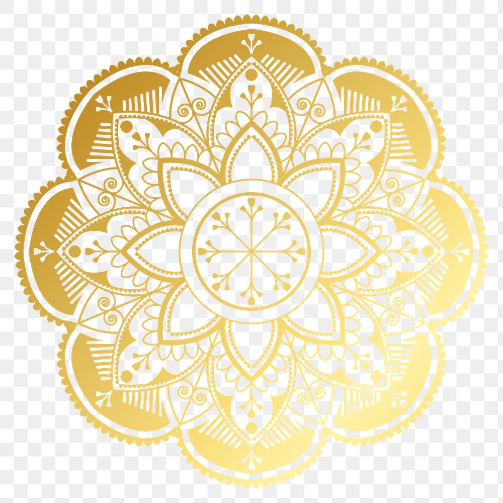 Golden arabesque patterned design element transparent png