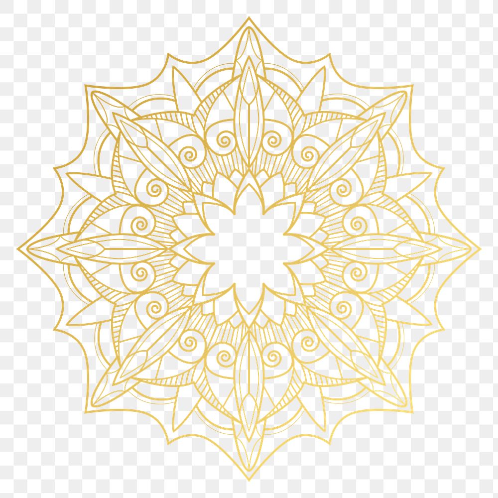 Golden arabesque patterned design element transparent png