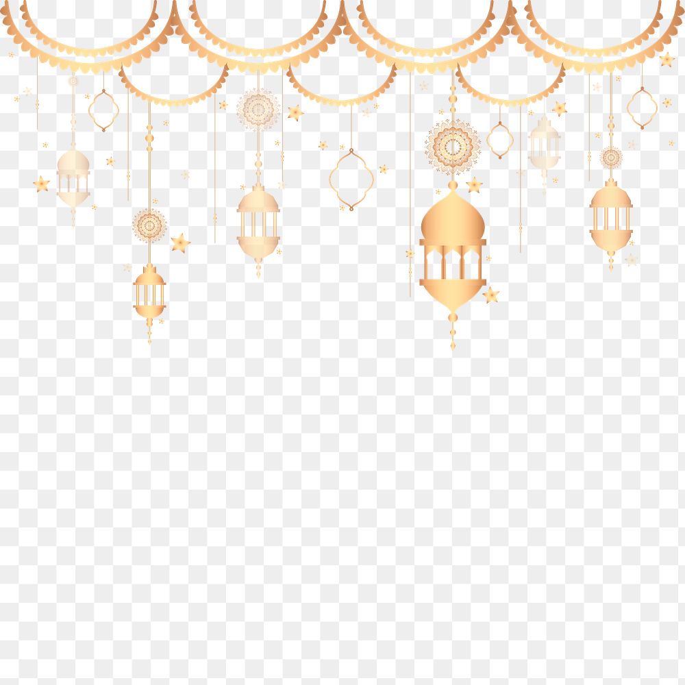 Gold Eid Muabrak design element transparent png 