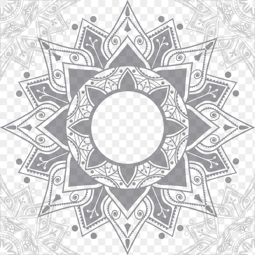 Gray arabesque design element transparent png