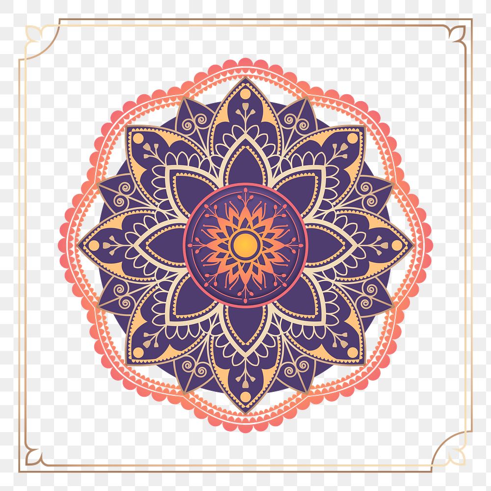 Colorful arabesque design element transparent png