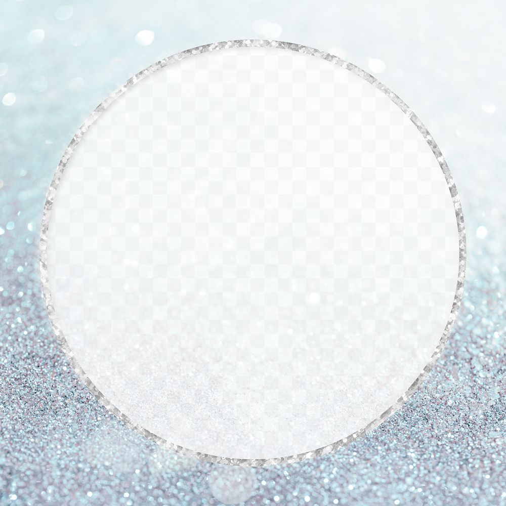 Silver glittery round frame transparent | Free PNG - rawpixel