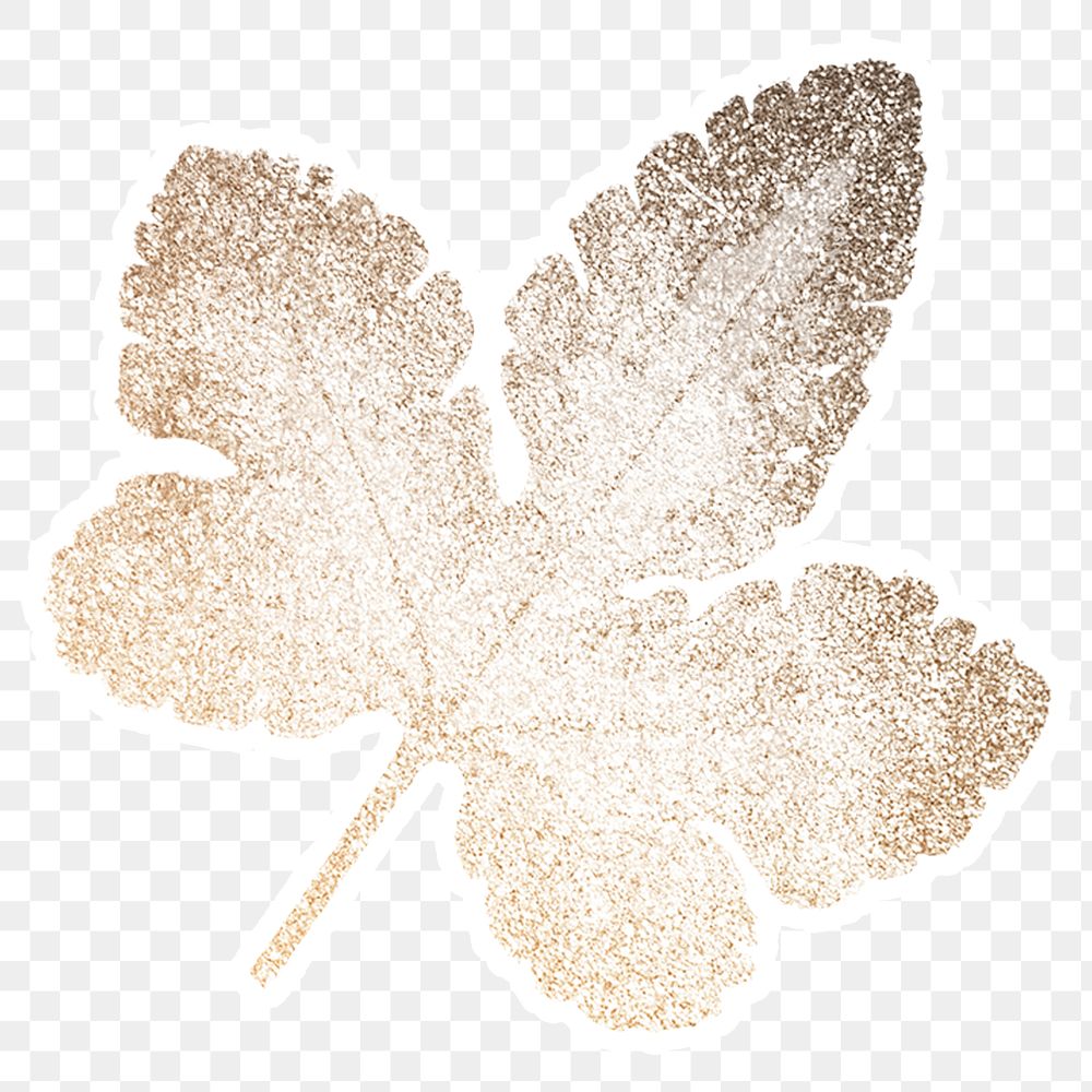 Shimmering golden star fern sticker overlay design element