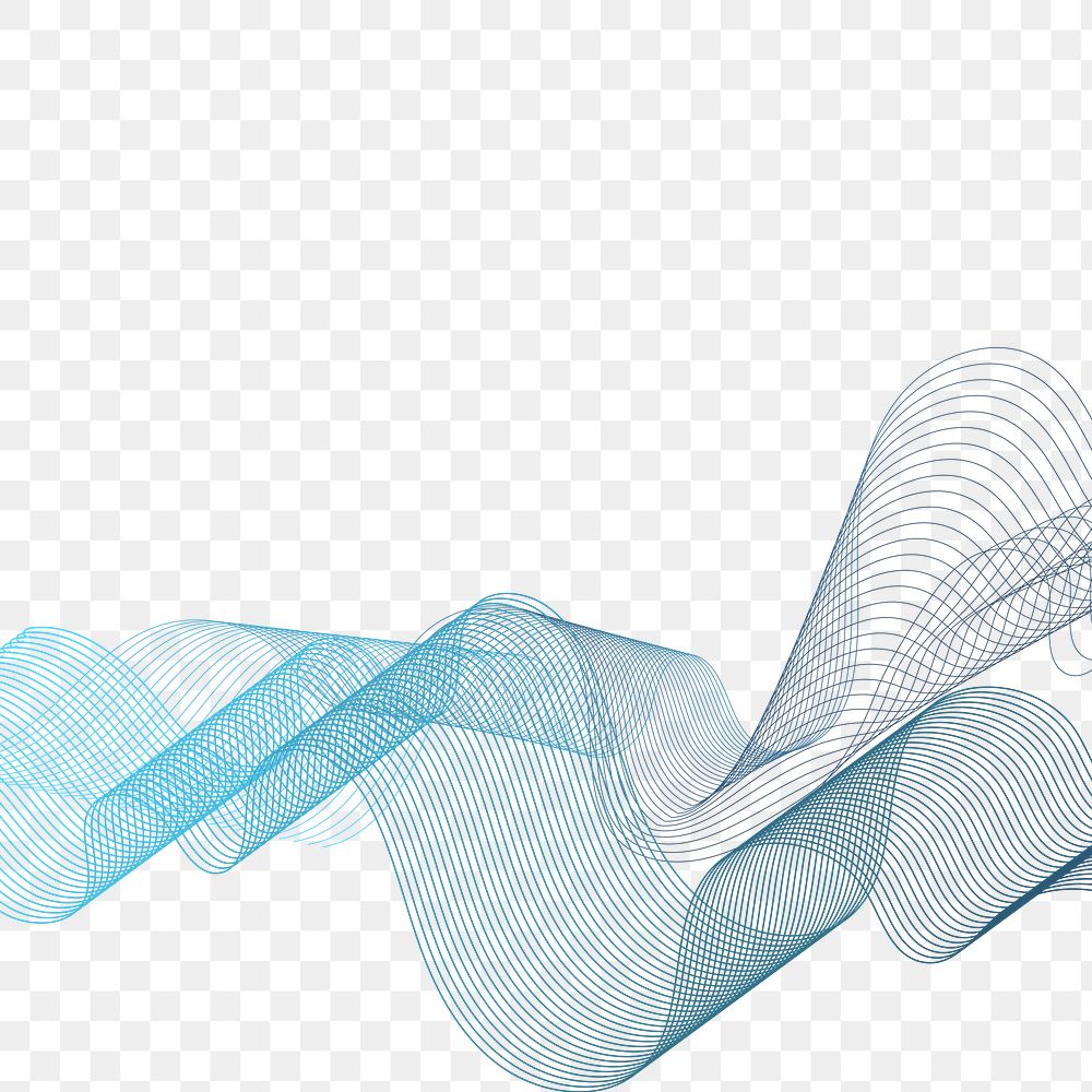 Blue swirly abstract line design element 