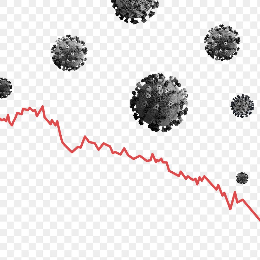 Economic impact and decrease due to coronavirus pandemic transparent png