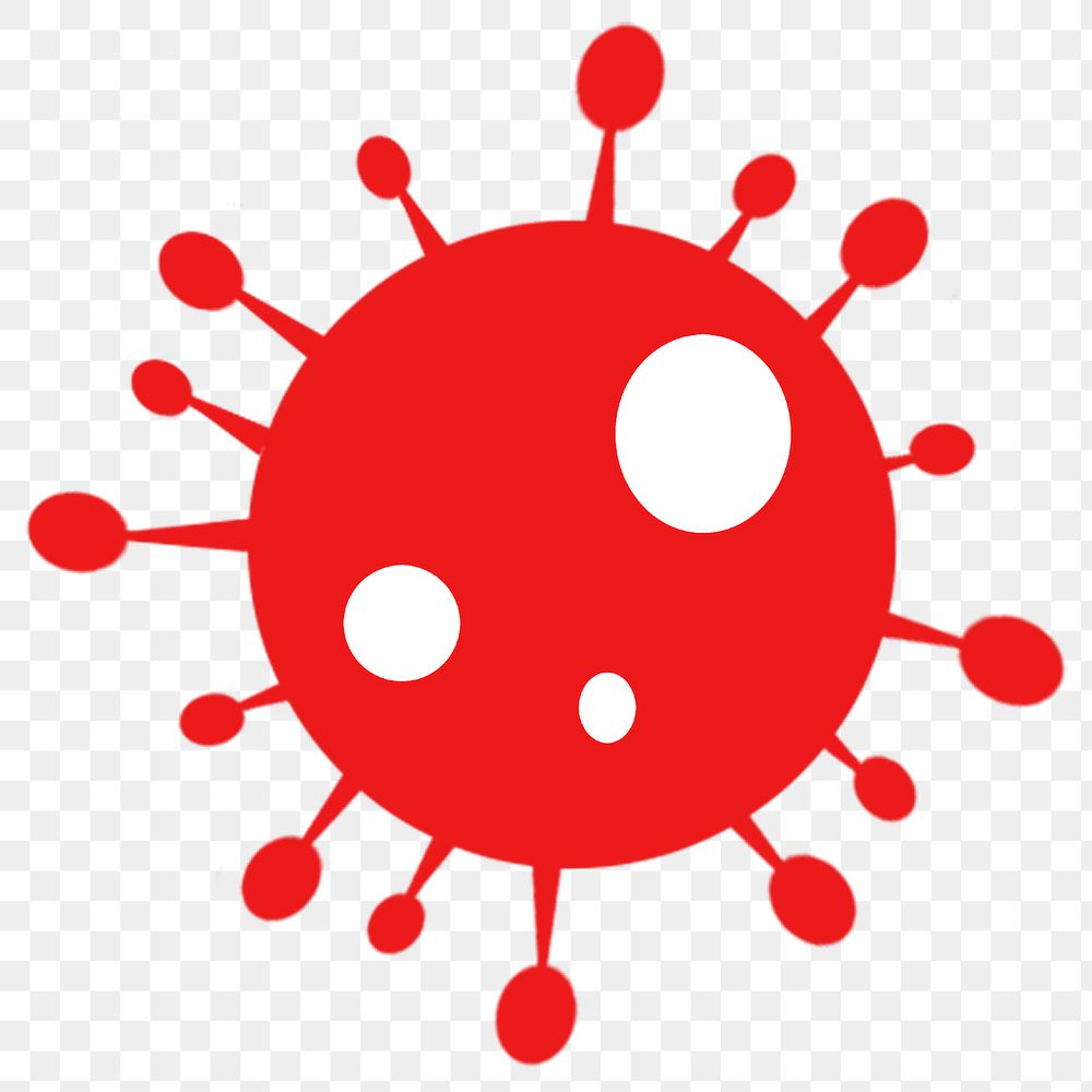 Red coronavirus cell icon transparent png
