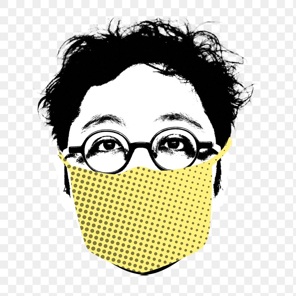 Man wearing a face mask during coronavirus pandemictransparent png