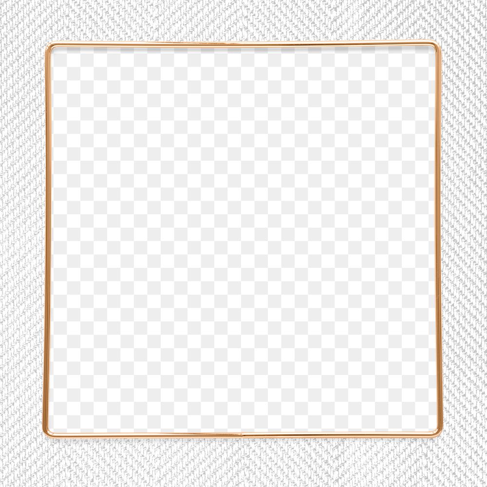 Square gold frame on a gray textured background  design element