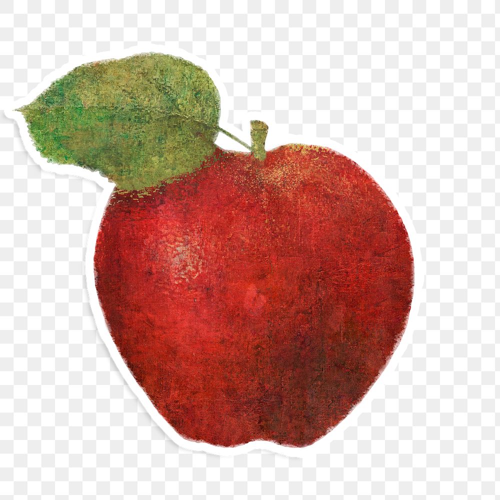 Red apple illustration sketch style sticker