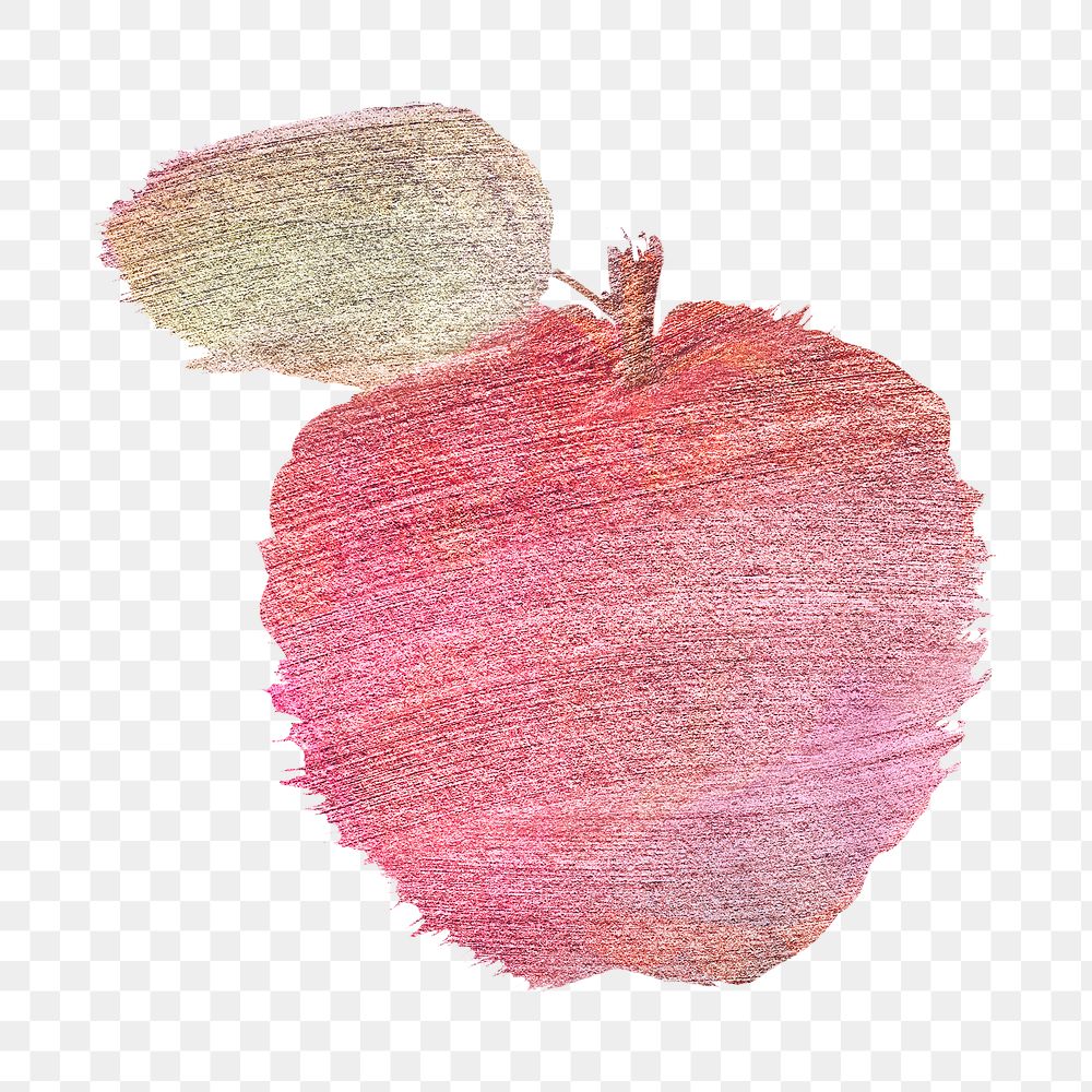 Pink metallic apple illustration design element design element 