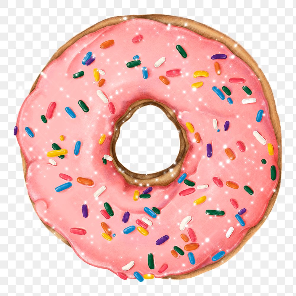 Glazed Pink Doughnut With Sprinkles Premium Png Sticker Rawpixel 9542