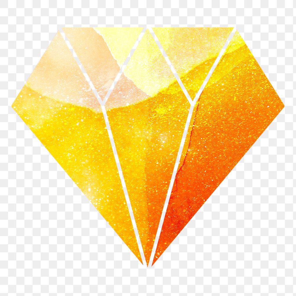 Orange textured paper diamond shaped sticker design element