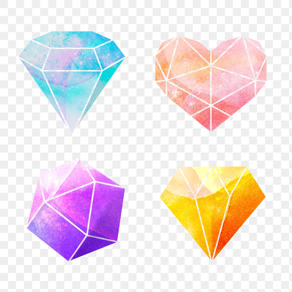 Colorful  crystal sticker design element collection