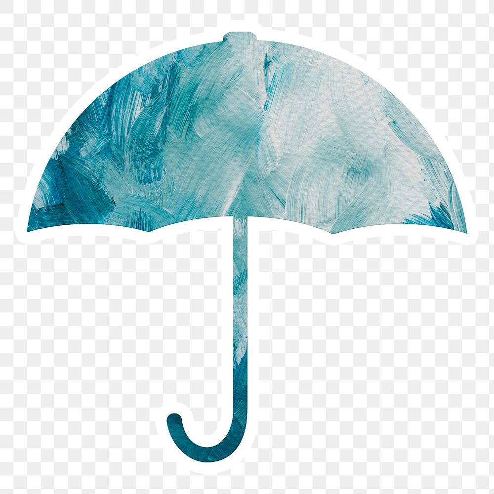 Watercolor textured paper umbrella sticker design element