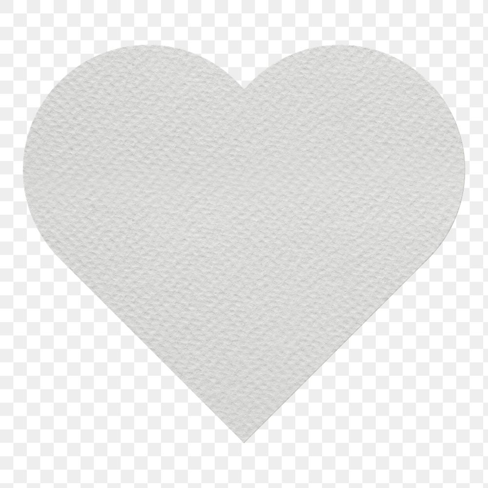 Gray textured paper heart shaped | Free PNG Sticker - rawpixel