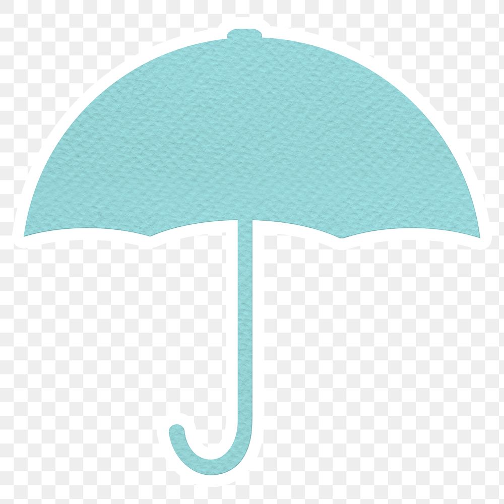 Blue textured paper umbrella sticker design element