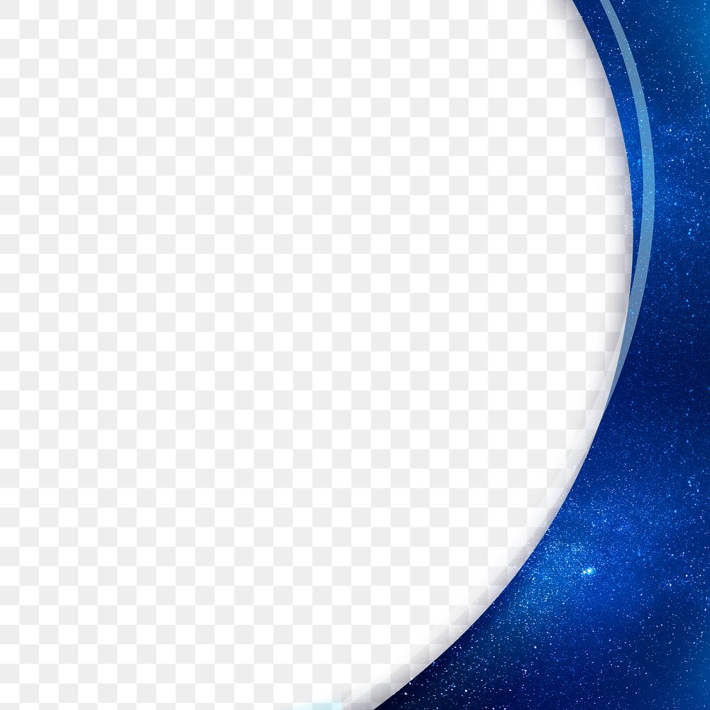 Starry navy blue curve frame template design element