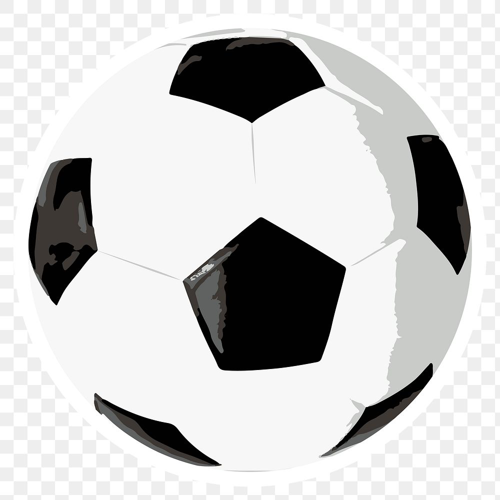 Vectorized football sticker overlay with white border design element