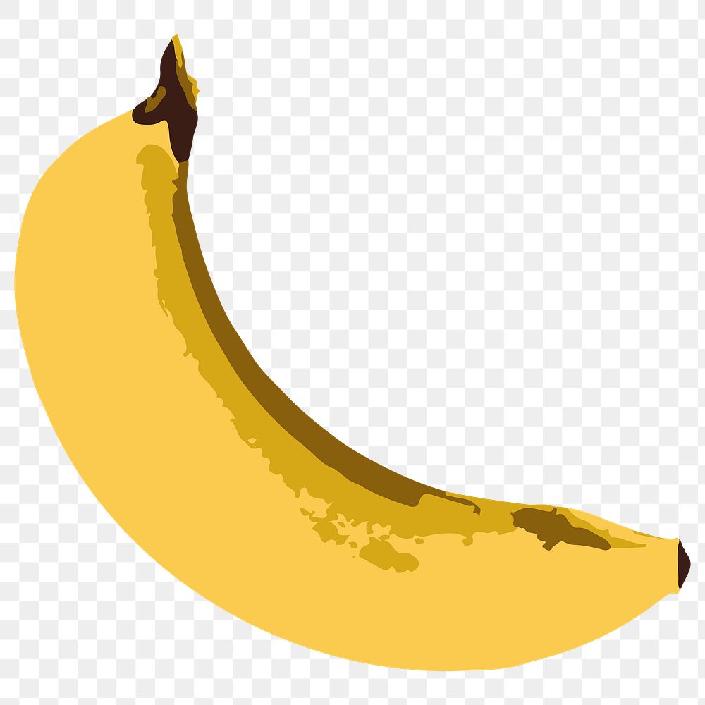 Vectorized banana fruit sticker overlay design element 