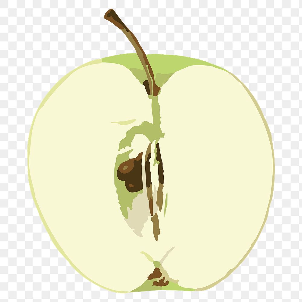Vectorized green apple fruit sticker design element