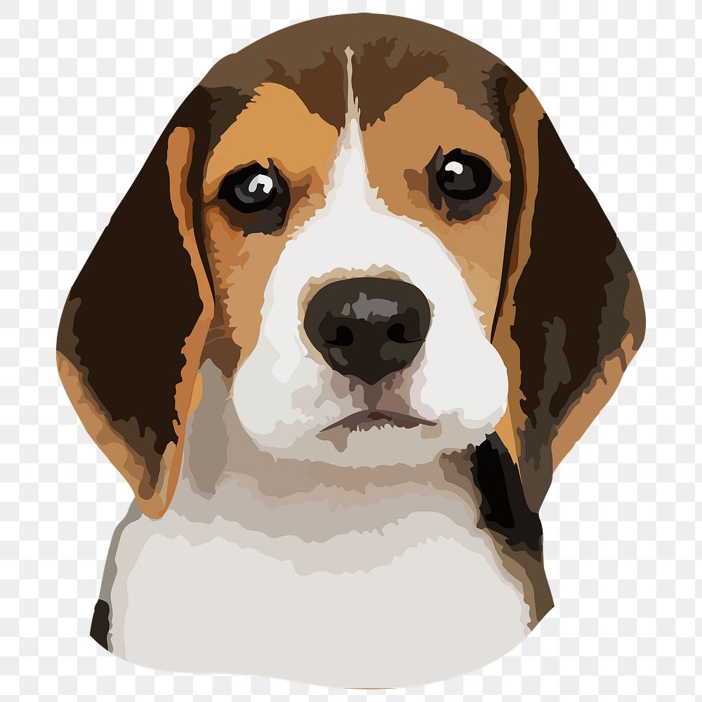 Vectorized adorable Beagle sticker design resource