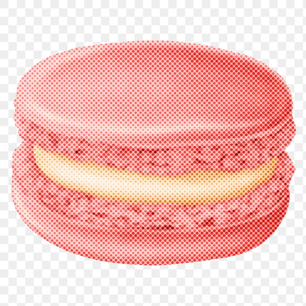 Halftone pink macaron design element 
