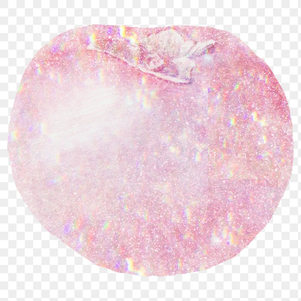 Sparkling pink persimmon holographic style | Free PNG Sticker - rawpixel