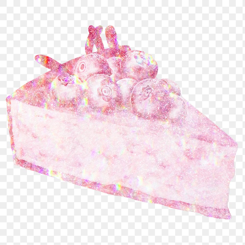 Pink holographic blueberry cheesecake design element