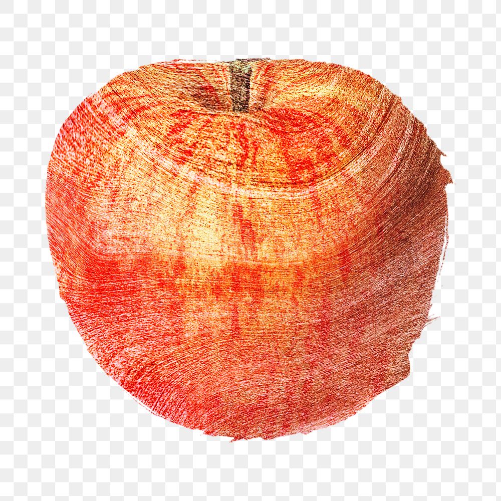 Hand drawn red apple sticker design element
