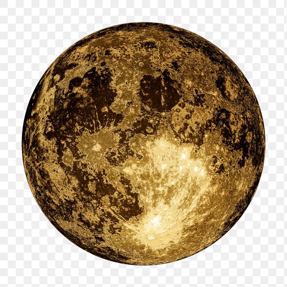 Gold full moon sticker design | Premium PNG Sticker - rawpixel