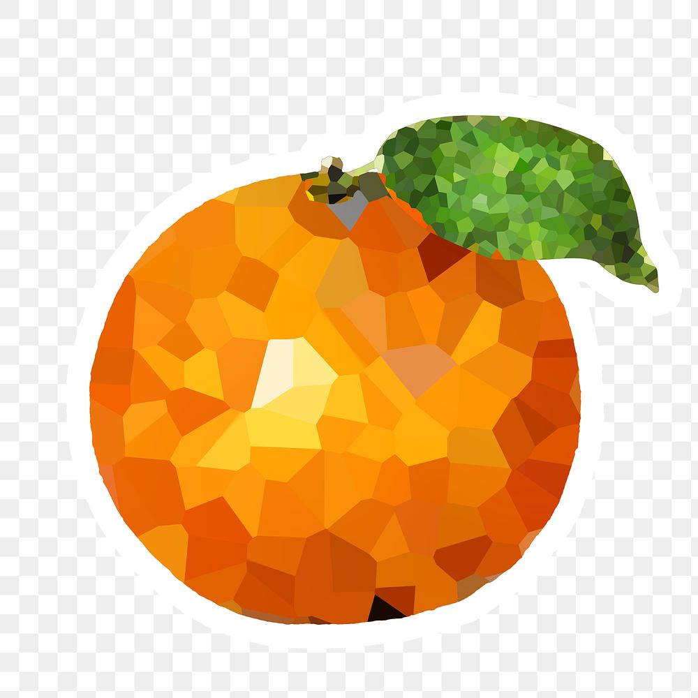Tangerine orange crystallized style sticker overlay