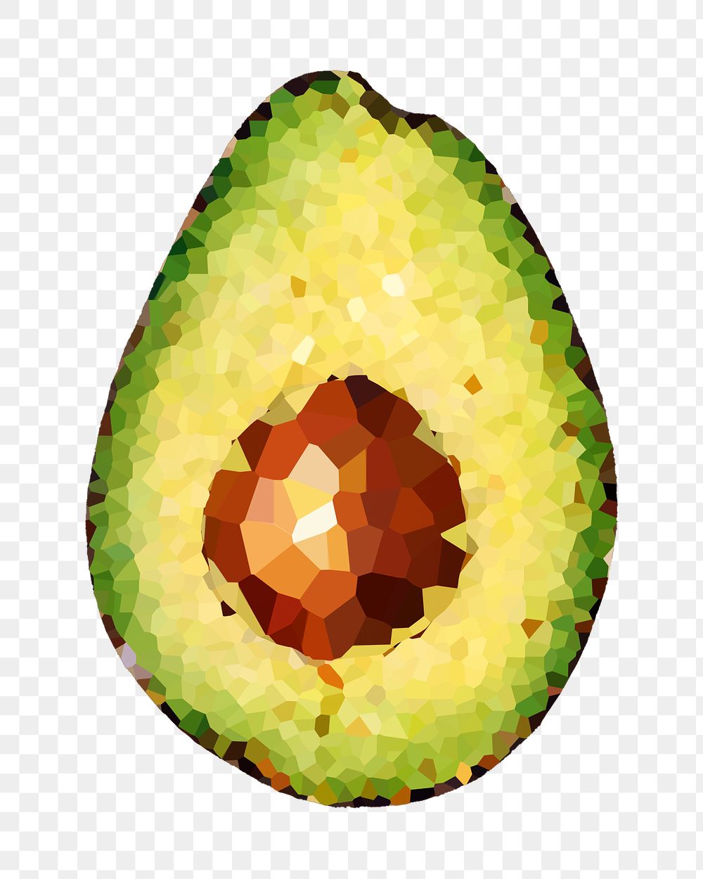 Half slice avocado crystallized style design element