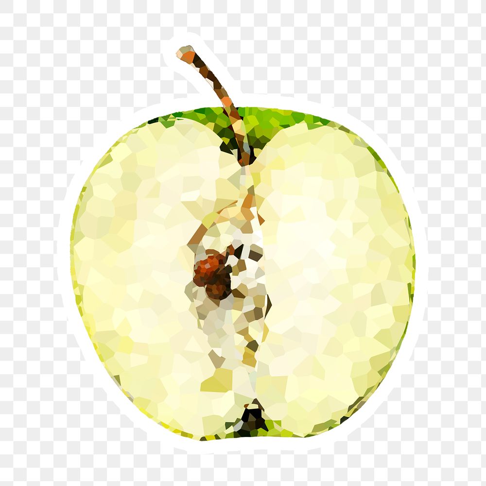 Green apple crystallized style sticker overlay