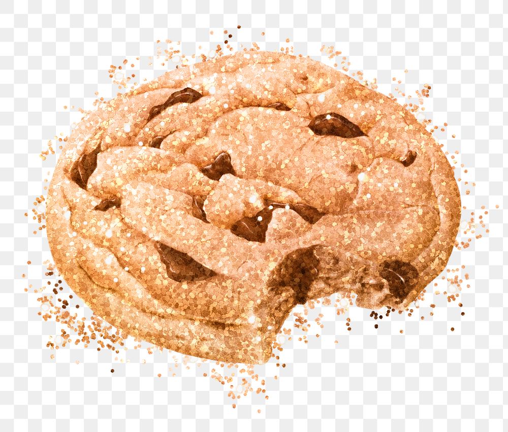Chocolate chip cookie sticker overlay design element