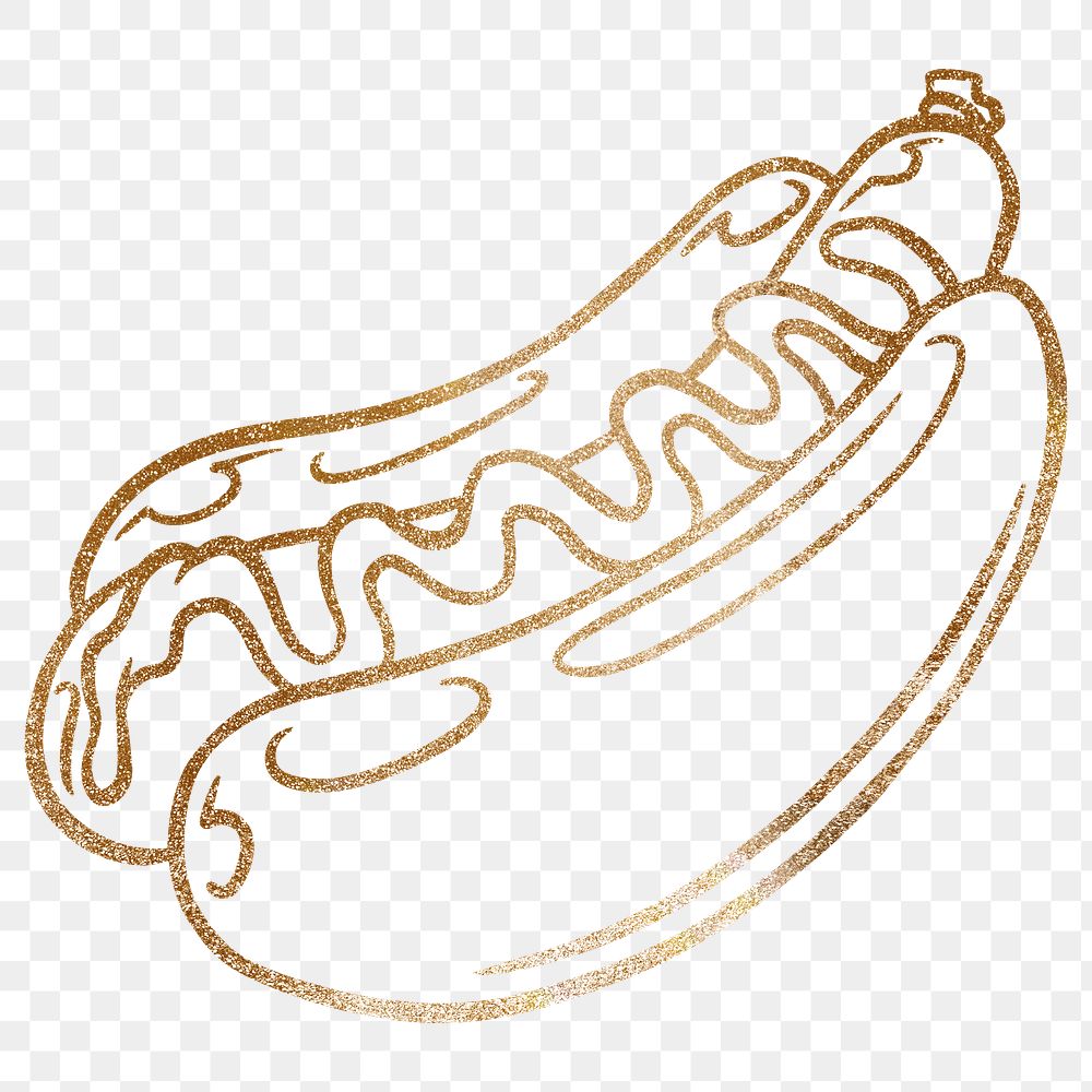 Glittery hot dog sticker design element