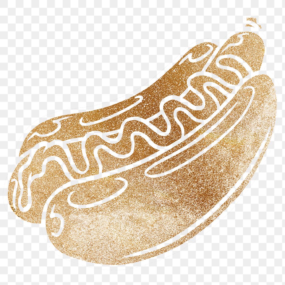 Glittery hot dog sticker design element
