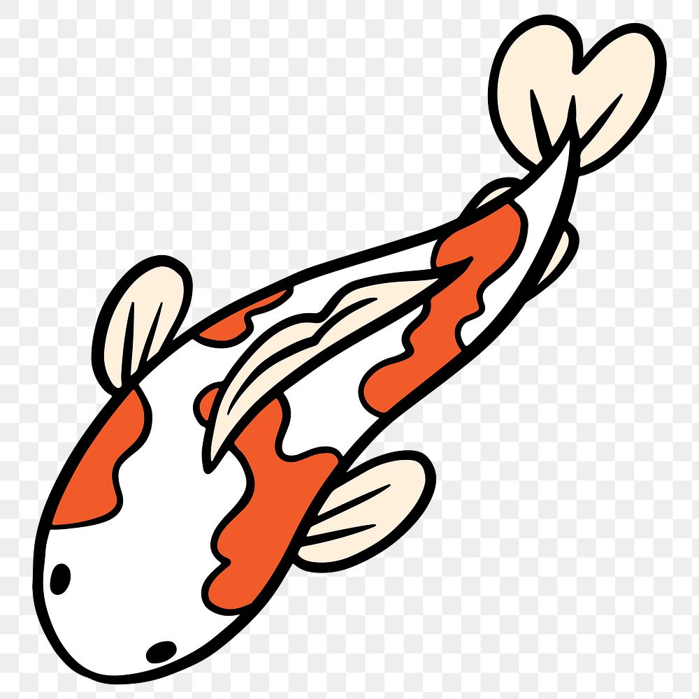 Koi carp fish sticker design element