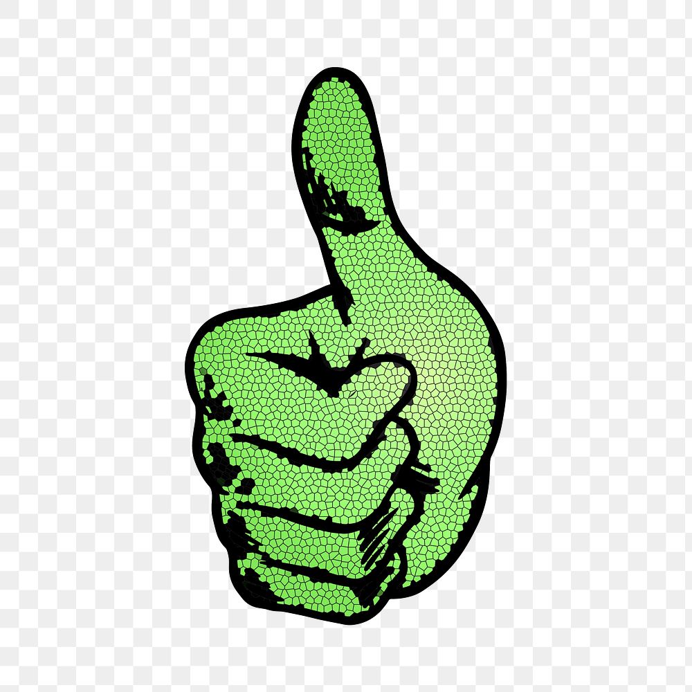 Green mosaic thumbs up sticker | Free PNG Sticker - rawpixel