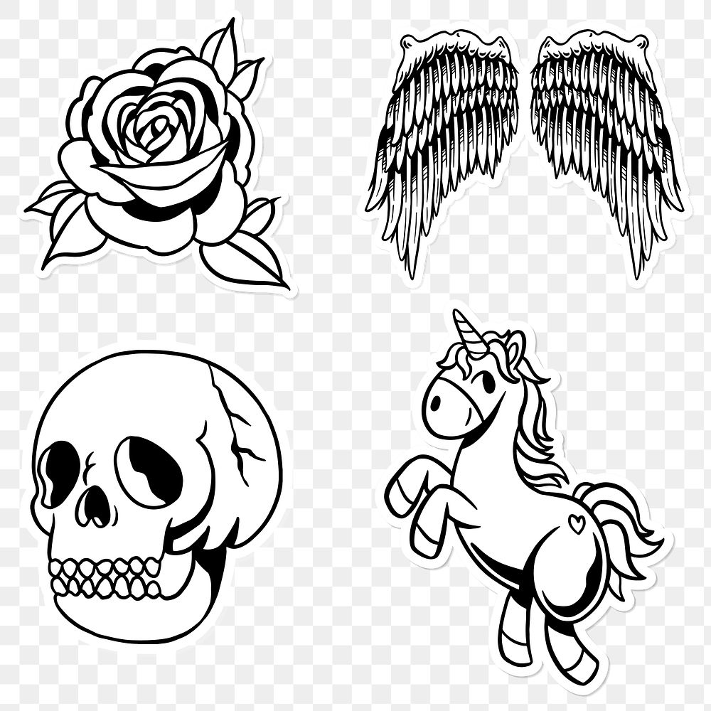 Cool black and white sticker Premium PNG rawpixel