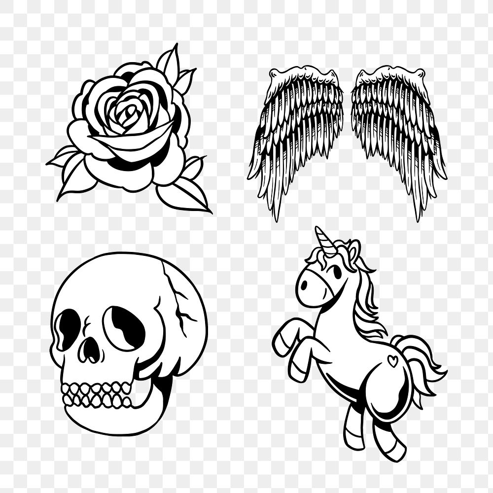 Cool black and white sticker | Premium PNG - rawpixel