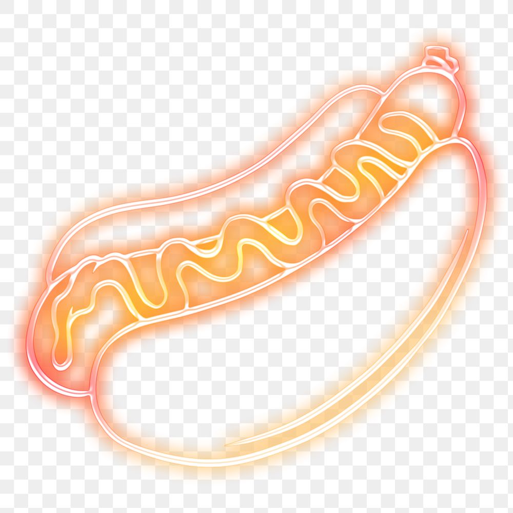 Neon hot dog sticker design element
