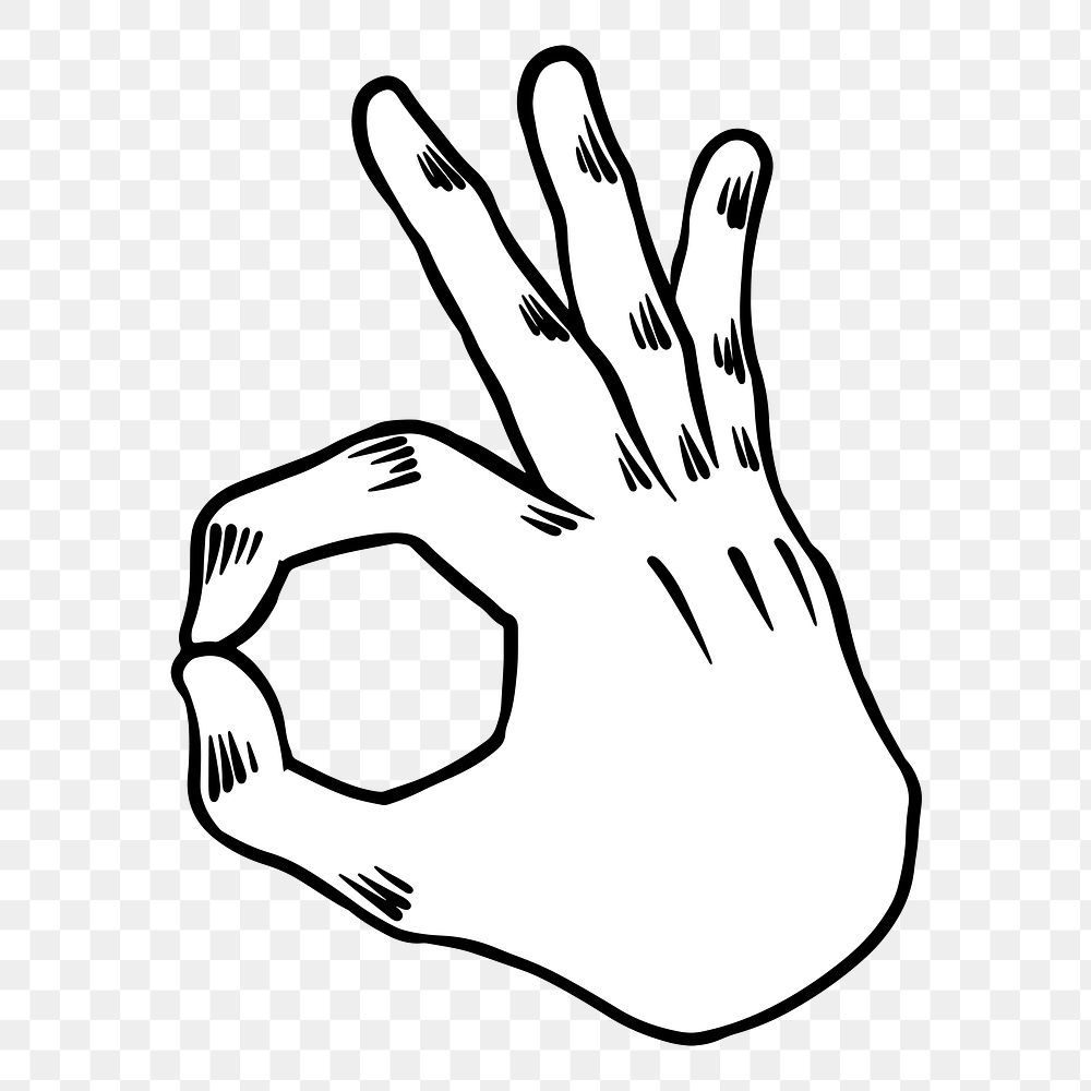 Cool pop art OK hand sign sticker design element