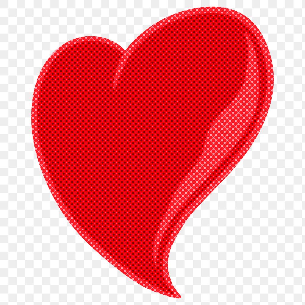 Halftone red heart sticker overlay design resource 