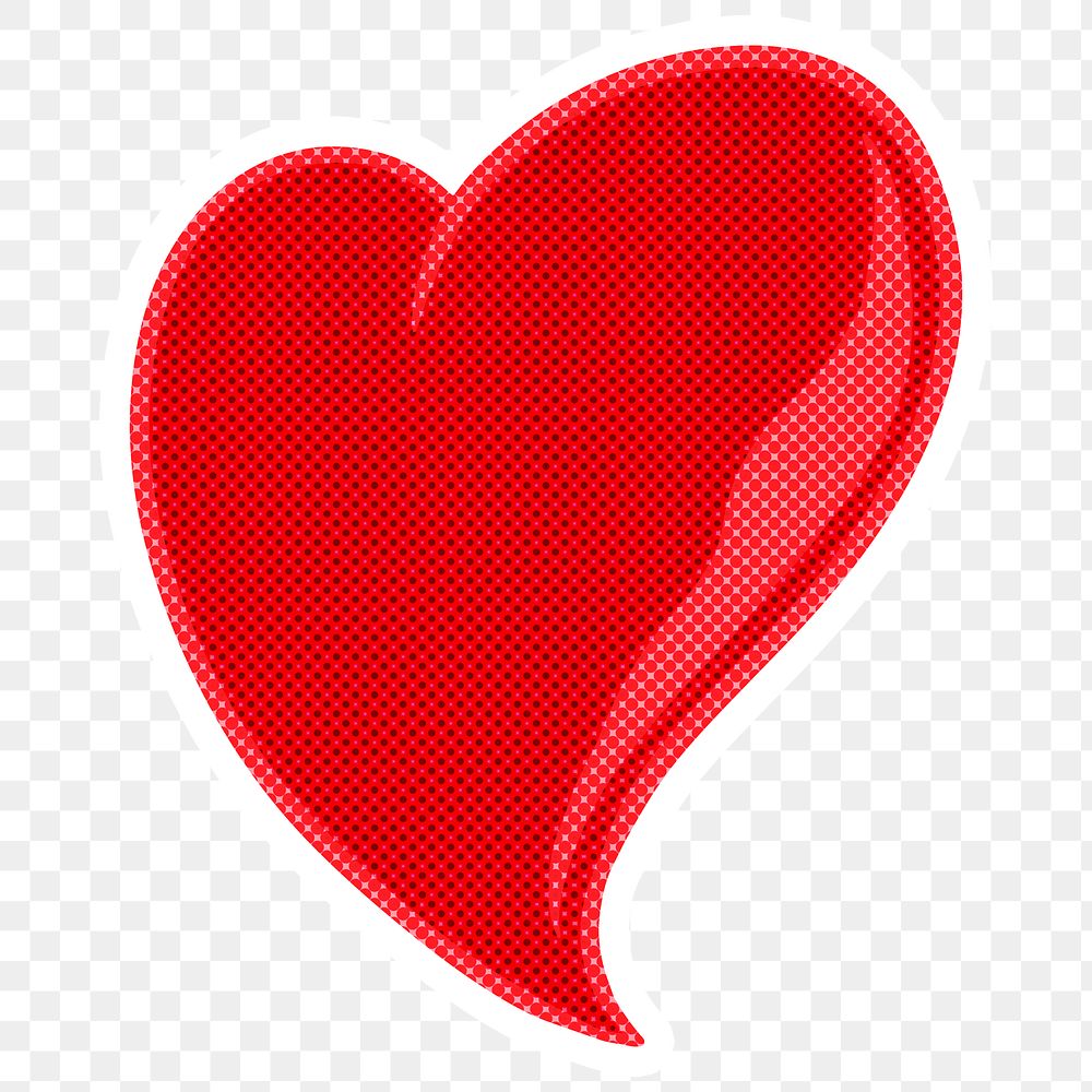 Halftone red heart sticker overlay design resource 