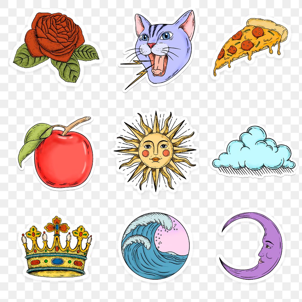 Colorful sticker set design element