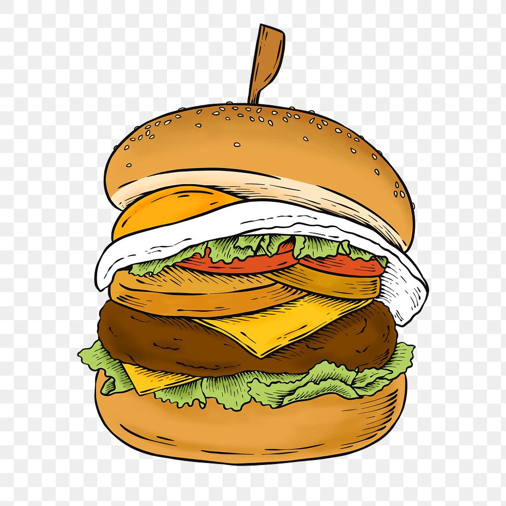 Hamburger sticker design element