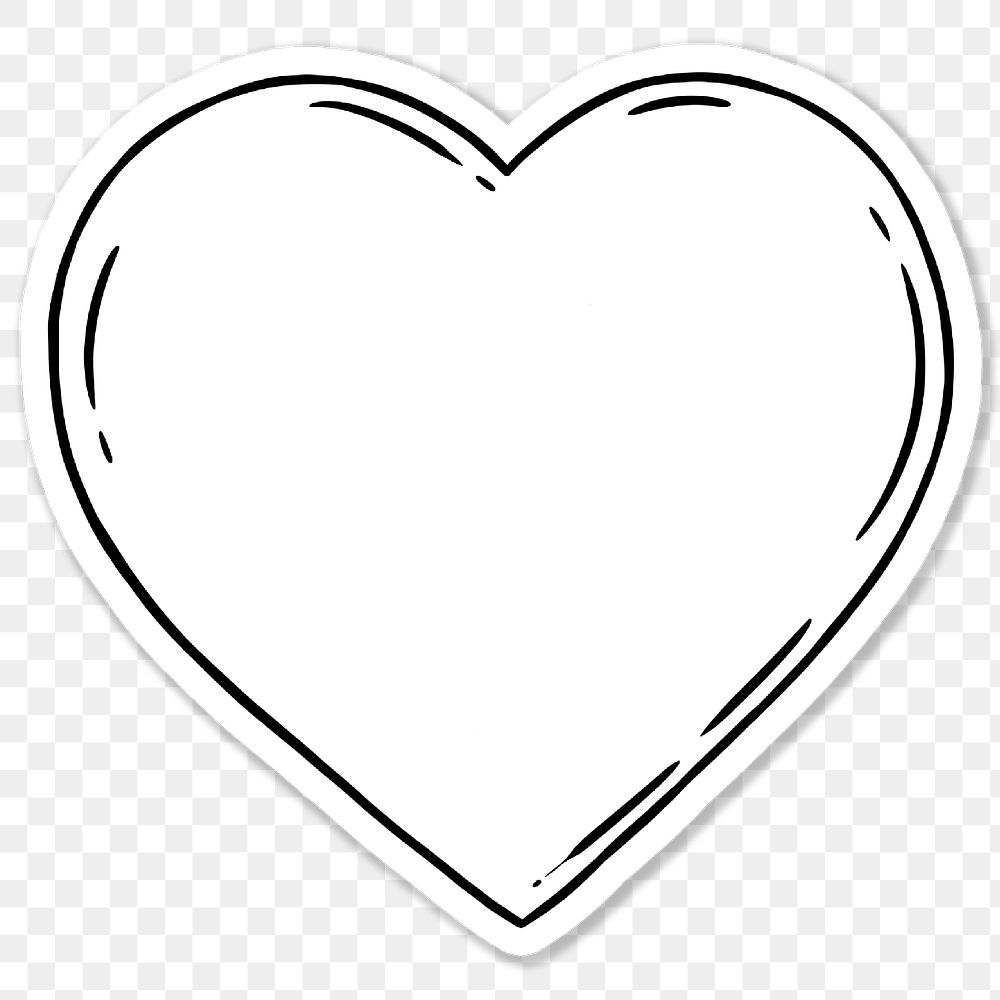 White heart sticker with a white border