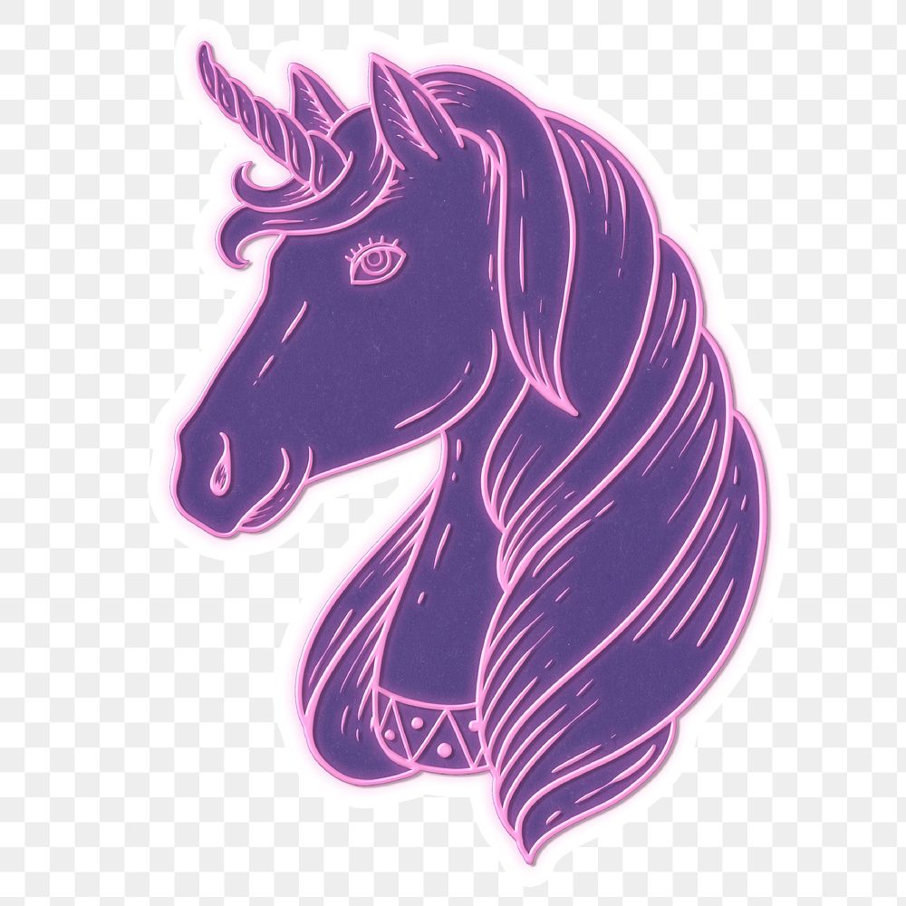 Colorful unicorn sticker design element