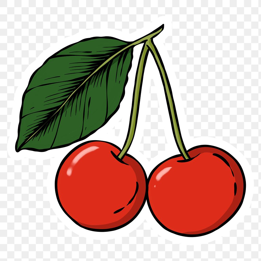 Natural cherry sticker design element