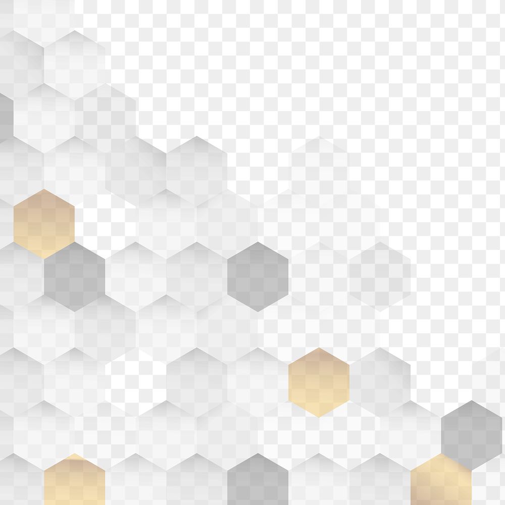 Gray and gold hexagon pattern design element